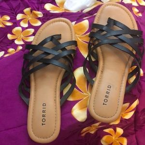 Black strap sandals